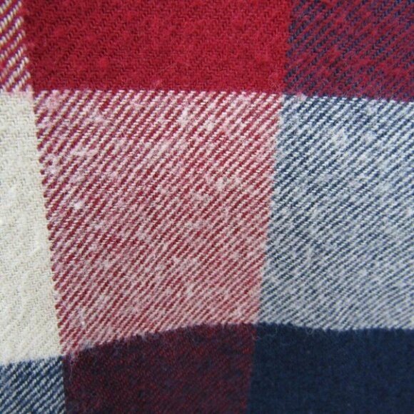 Hatch Maternity Red Navy Plaid Flannel Top Size M 2 Bell 3/4 Sleeves Back Button - Picture 7 of 10